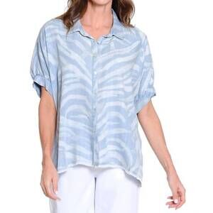 NEW TRU LUXE dolman camp shirt in chambray